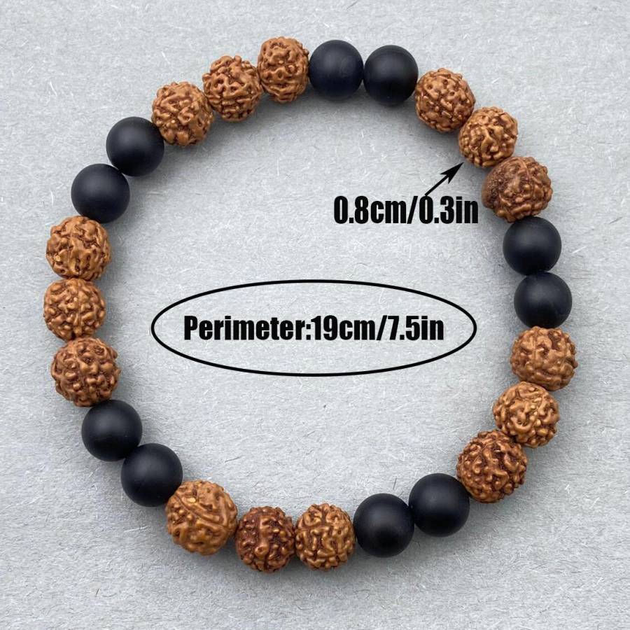 Handmade Natural Stone Beads Bracelet, Tribal Style